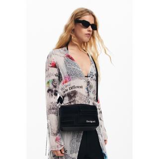 Geanta mica de dama crossbody, Desigual, seria Pocket Face Phuket Mini, Negru