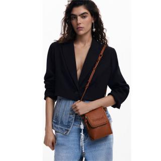 Geanta mica pentru telefon, Desigual, seria Half , Maro camel