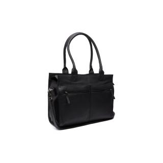 Geanta multifunctionala 3 in 1 shopper  bebe  scutece, The Chesterfield Brand, piele naturala, Elody, Negru