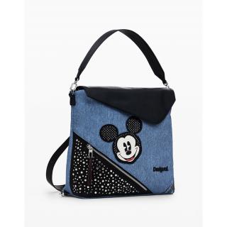 Geanta si rucsac de dama, Desigual, seria Mickey Denim Edge Jersey, Albastru