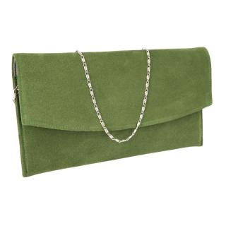 Plic elegant din piele intoarsa verde