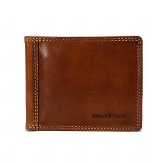 Port card Gianni Conti, din piele naturala seria 917101, Maro coniac