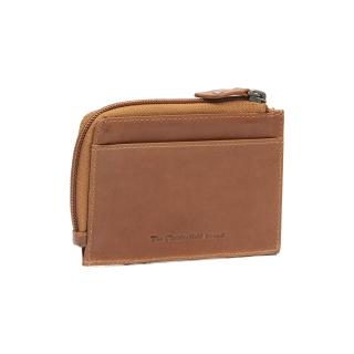 Port card slim unisex din piele naturala, The Chesterfield Brand, Livenza, cu protectie anti scanare RFID, Maro coniac