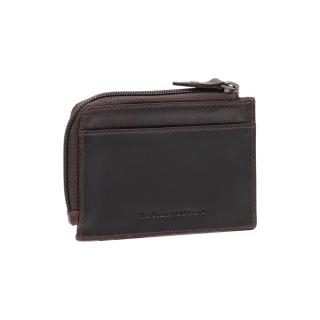 Port card slim unisex din piele naturala, The Chesterfield Brand, Livenza, cu protectie anti scanare RFID, Maro inchis