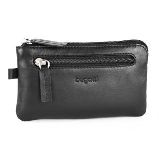 Port chei elegant din piele naturala moale, bugatti, Primo 49108401, Negru