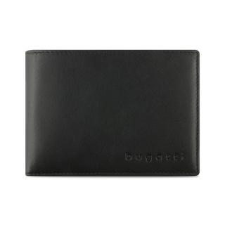 Portofel barbati din piele naturala, bugatti, seria Super Slim, cu protectie anti scanare RFID, Negru