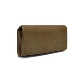 Portofel dama din piele naturala, The Chesterfield Brand, Lentini, cu protectie anti scanare RFID, Verde olive