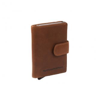 Portofel unisex cu suport pentru carduri, din piele naturala, The Chesterfield Brand, Loughton, cu protectie RFID, Maro coniac