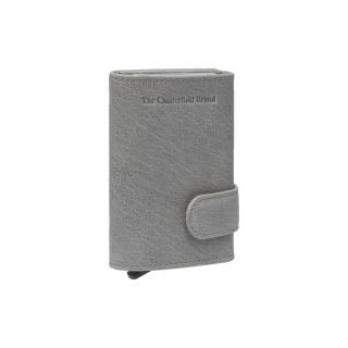 Portofel unisex cu suport pentru carduri, din piele naturala, The Chesterfield Brand, Mannheim, cu protectie anti scanare RFID, Gri deschis