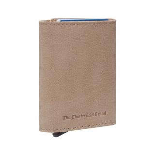 Portofel unisex cu suport pentru carduri, din piele naturala, The Chesterfield Brand, Paris, cu protectie anti scanare RFID, Bej