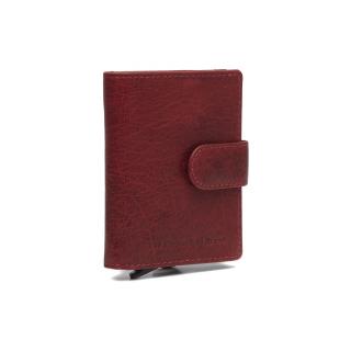 Portofel unisex cu suport pentru carduri, din piele naturala, The Chesterfield Brand, Prague, cu protectie anti scanare RFID, Rosu