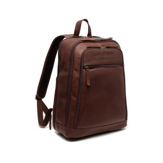 Rucsac cu compartiment laptop 14 inch, The Chesterfield Brand, din piele naturala, Detroit, Maro inchis