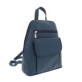 Rucsac de dama din piele naturala moale, model 119, Albastru