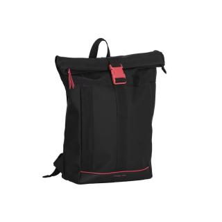 Rucsac Rolltop impermeabil, Daniel Ray, seria Newcastle, Negru   Rosu
