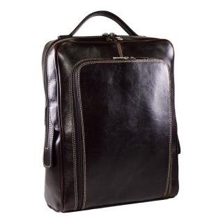 Rucsac unisex, din piele naturala, model 236, Maro vintage