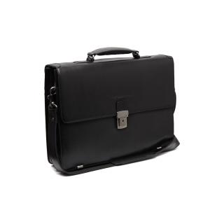 Servieta pentru acte si laptop 15 inch, The Chesterfield Brand, Salvatore, piele naturala, Negru