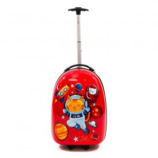 Troler mic pentru copii, Space cat 46 cm, Rosu