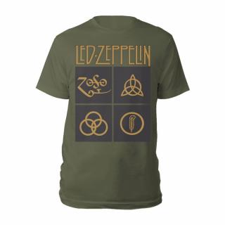 LED ZEPPELIN - Gold Symbols  Black Squares