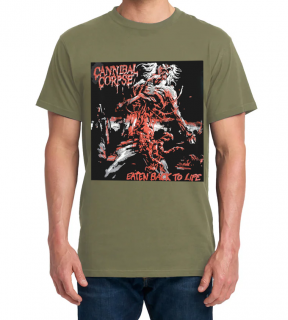 Tricou Cannibal Corpse - Olive - Eaten back to life - marime 3XL - Fruit of the Loom