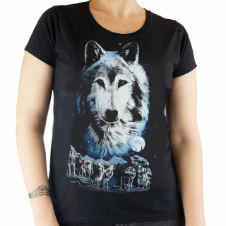 Tricou Femei Wolf - White and Blue