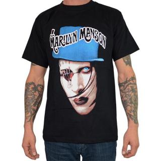 Tricou MARILYN MANSON - Blue Hat - Fruit Of The Loom ValueWeight