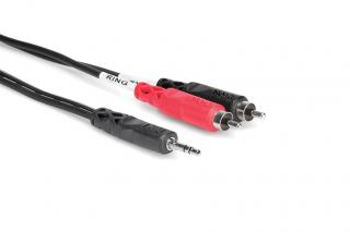 Hosa CMR 203 - Cablu Stereo Breakout, Jack 3.5mm Tata Stereo la 2 x RCA Tata - 0.9m
