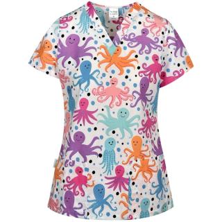 Bluza medicala alba cu caracatita