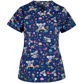 Bluza medicala albastra cu coala