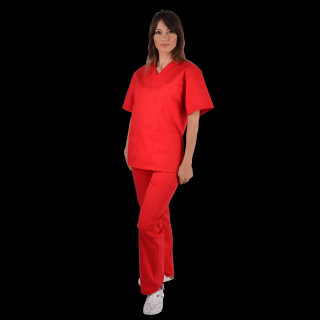 Costum medical rosu - unisex