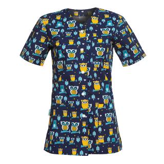 Halat medical bluemarin cu bufnite - cu capse