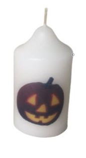 Lumanare Dovleac de Halloween D4.4xH6.5 Cm