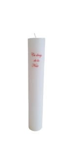 Lumanare personalizata , zCu drag de la nasi,   ,   rosu D5.6XH35 cm