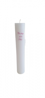 Lumanare personalizata , zCu drag de la nasi,   ,   roz D5.6XH35 cm
