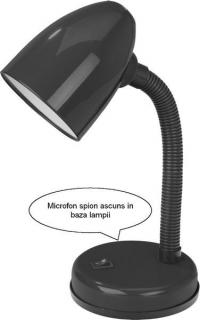 Microfon Spy Hibrid Incorporat in Lampa de Birou - Reportofon cu Memorie 8GB + Microfon GSM, Activare Vocala Dubla