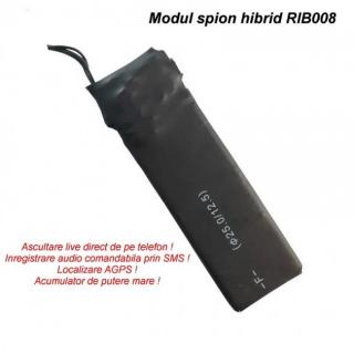 Microfon Spy Hibrid Profesional   Microfon GSM cu Activare Vocala + Reportofon 2750 Ore + AGPS    4mm Grosime RIB008