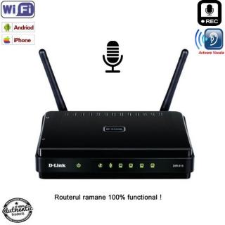 Reportofon Spion Hibrid Profesional cu Activare Vocala + Wi-Fi + Ascultare Live pe Internet Integrat in Router Wireless