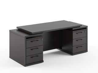 Birou managerial cu sertare, Wenge, 1800 x 660 x 750 mm