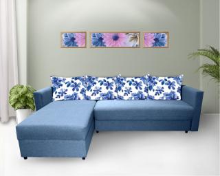 Coltar living extensibil, Croma Stofa  Albastra N74