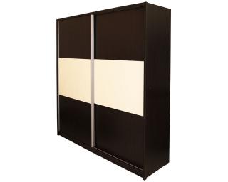 Dulap cu usi culisante Milano, 206 x 220 x 60 cm, wenge cu vanilie