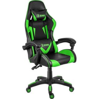 Scaun gaming rotativ Semba XZone, negru cu verde