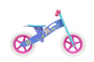 Bicicleta fara pedale pentru copii WOODEN BALANCE BIKE SEVEN FROZEN MOV BLU