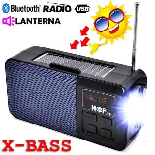Boxa portabila, Radio portabil , Incarcare solara, Bluetooth, Lanterna, USB, Card, AUX, Negru  radio pescuit  cort