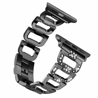 Bratara Apple Watch 3 Watch 4 42 44mm Diamond steel Black