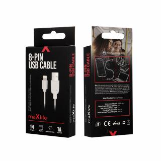 Cablu date iPhone 1m Alb Lighting Cable  Maxlife