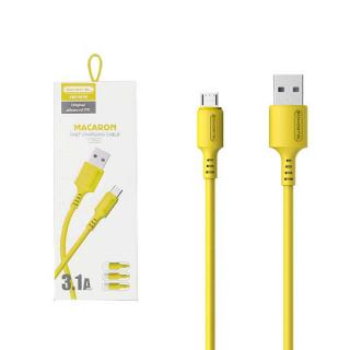 Cablu date Micro USB  3.1A 30W 1.2m Quick Charge QC3.0 Yellow SMS-BP06