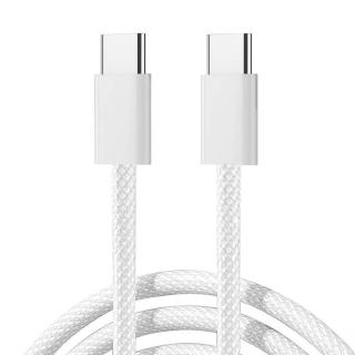 Cablu date Type C la Type C 3A, USB-C la USB-C, 60 W, impletit, 1m (alb) Joyroom