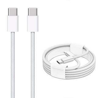 Cablu date Type C la Type C 3A, USB-C la USB-C, 60w, alb, 2 metri