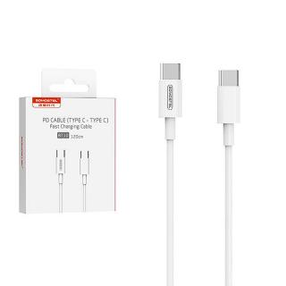 Cablu date Type C la Type-C 5A 100W 1.2m Power Delivery PD White Powerline SMS-BT10