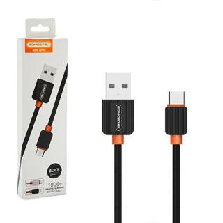 Cablu date Usb A la Type C 2A 20W 1m Quick Charge QC3.0 Black Powerline SMS-BP03