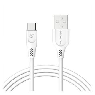 Cablu date Usb A la Type C 2A 3.1A 30W 1m Quick Charge QC3.0 White Powerline SMS-BT09